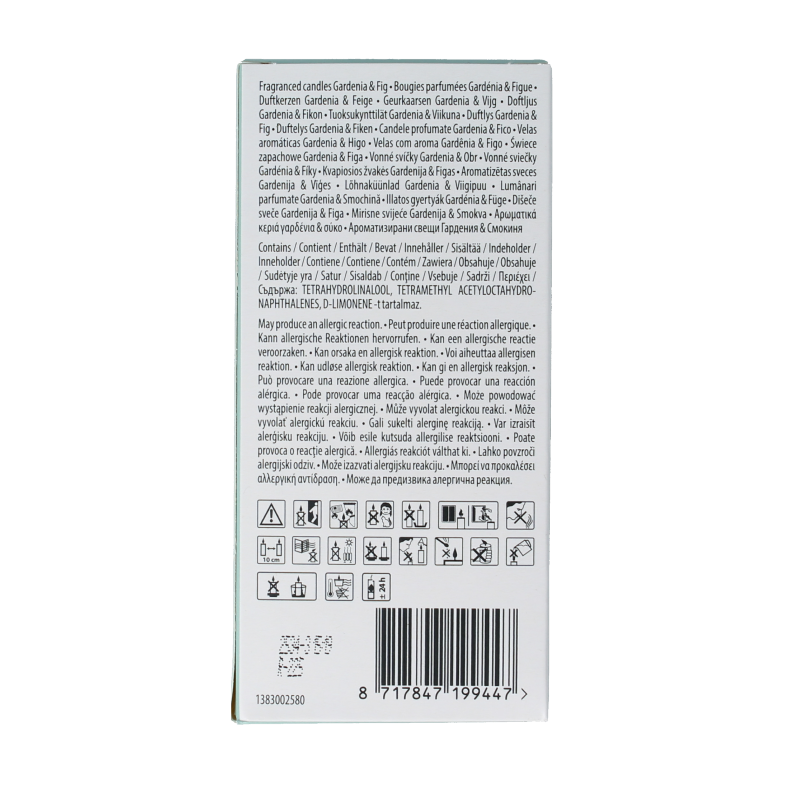 Bolsius Clean light gardenia & fig navul 2 Stuks