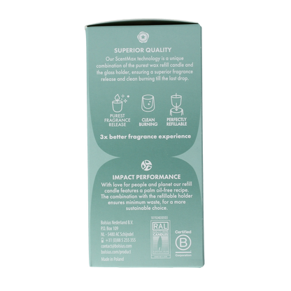 Bolsius Clean light gardenia & fig navul 2.00 Stuks