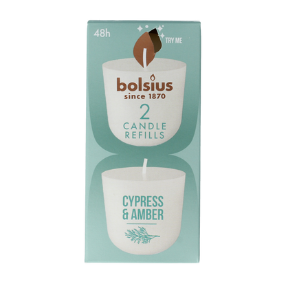 Bolsius Clean light cypress & amber navul 2.00 Stuks