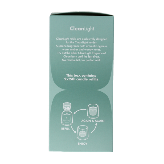 Bolsius Clean light cypress & amber navul 2 Stuks