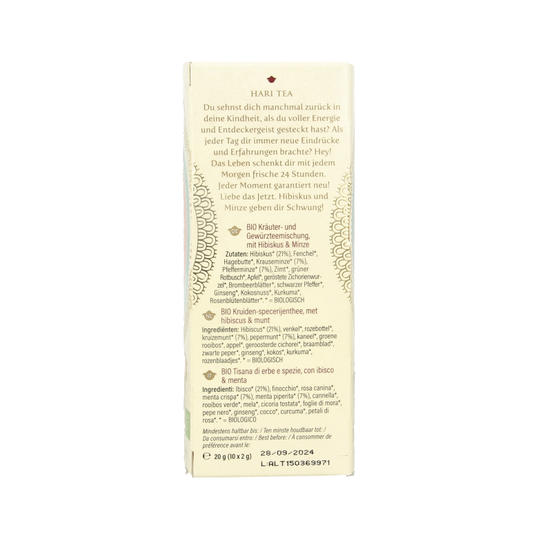 Hari Tea Hibiscus & mint new sensation bio 10 Stuks