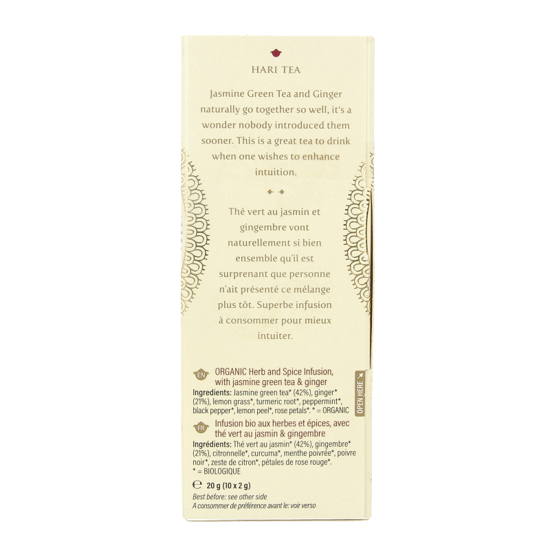 Hari Tea Jasmine tea & ginger within & without bio 10 Stuks