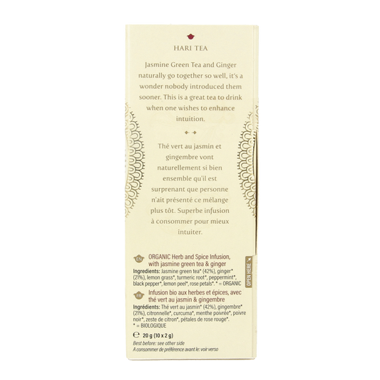 Hari Tea Jasmine tea & ginger within & without bio 10 Stuks