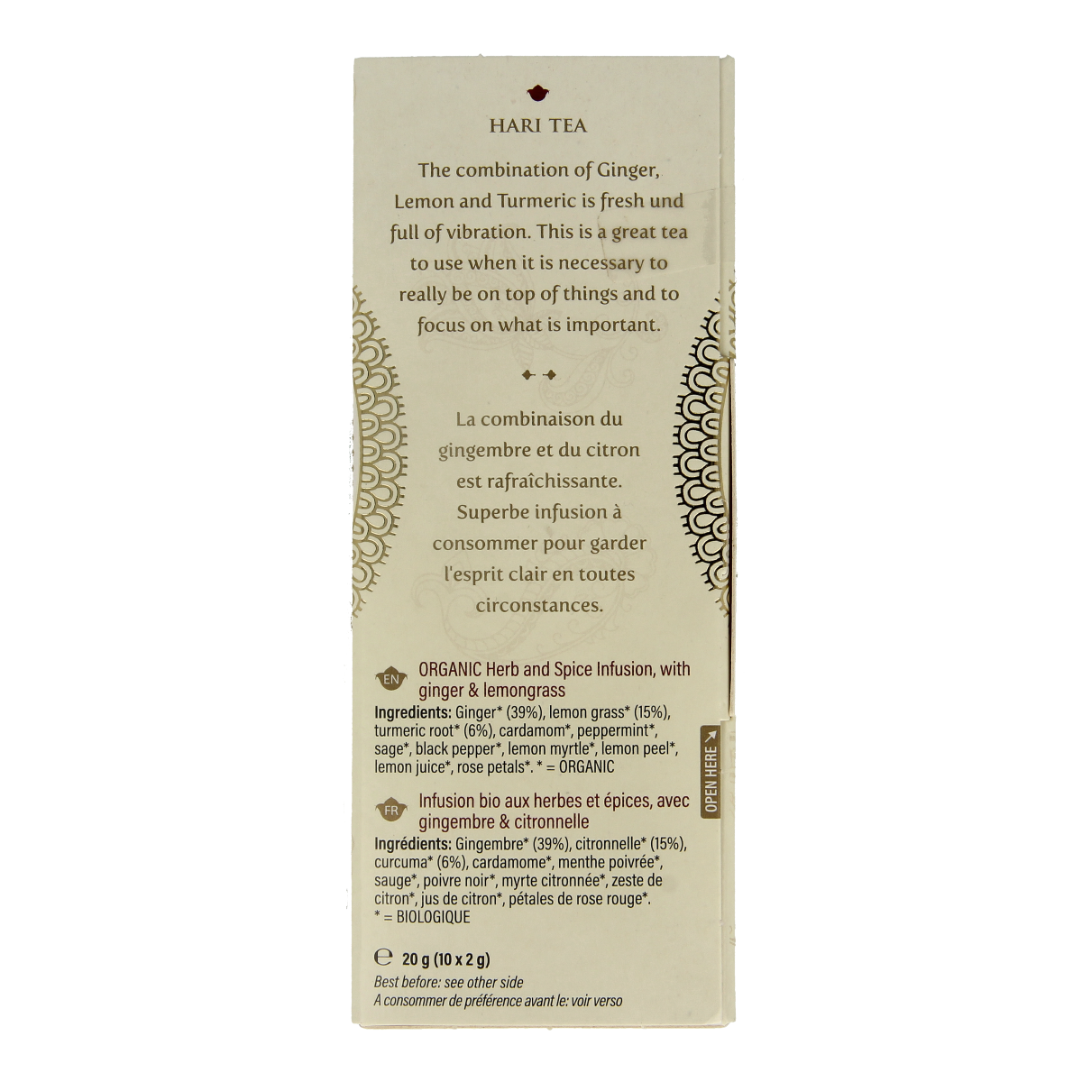 Hari Tea Ginger lemon & tumeric mindscape ginger bio 10.00 Stuks
