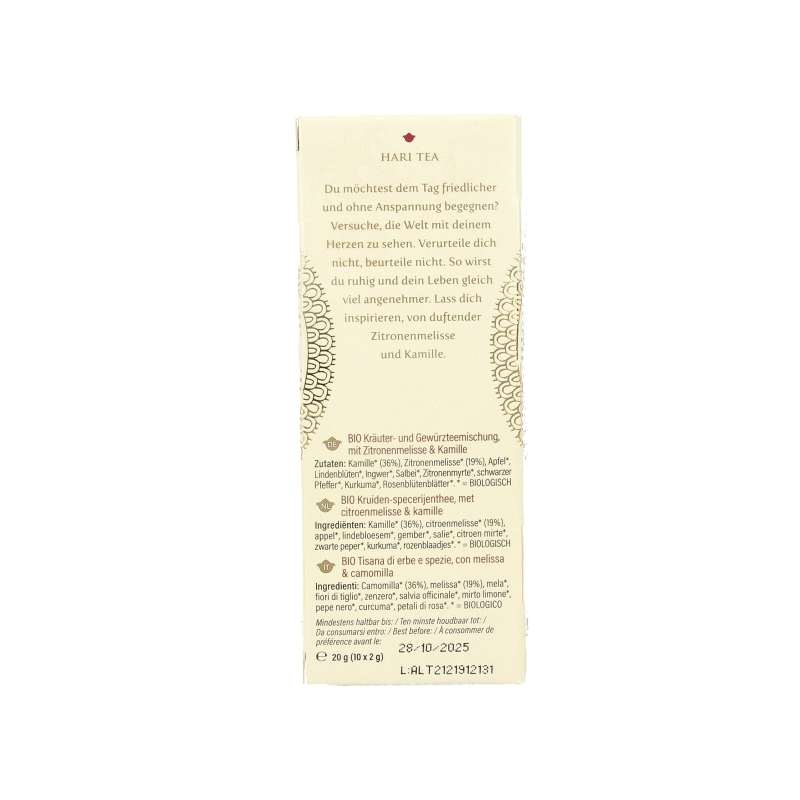 Hari Tea Lemon bal & chamomile sweetheart bio 10 Stuks