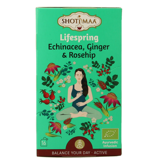 Shoti Maa Lifespring echinacea, ginger & rosehip bio 16 Zakjes
