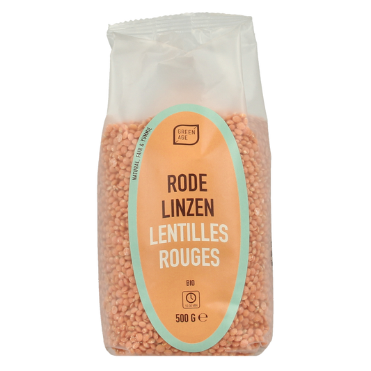 Greenage Rode linzen bio 500 Gram