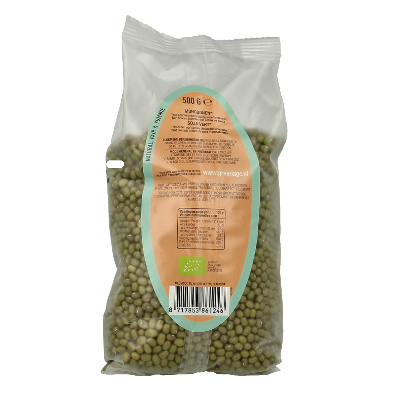 Greenage Mungbonen bio 500 Gram