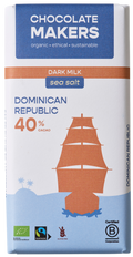 Chocolatemakers Reep tres hombres 40% melk  zeezout fairtrade bio 80.00 Gram
