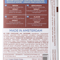 Chocolatemakers Reep tres hombres 75% puur met cacaonibs bio 80.00 Gram