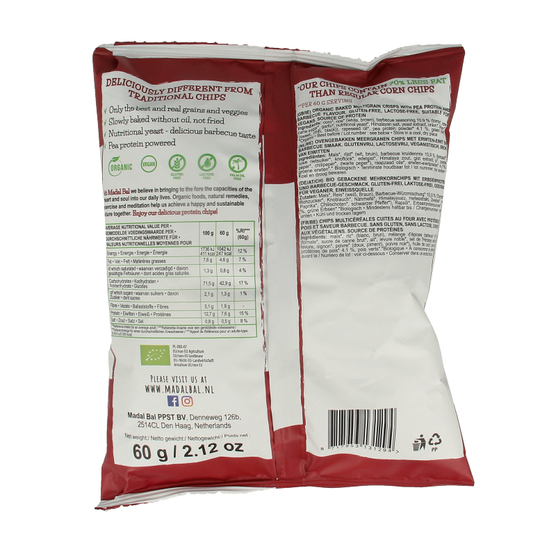 Madal Bal Protein chips bbq bio 60 Gram