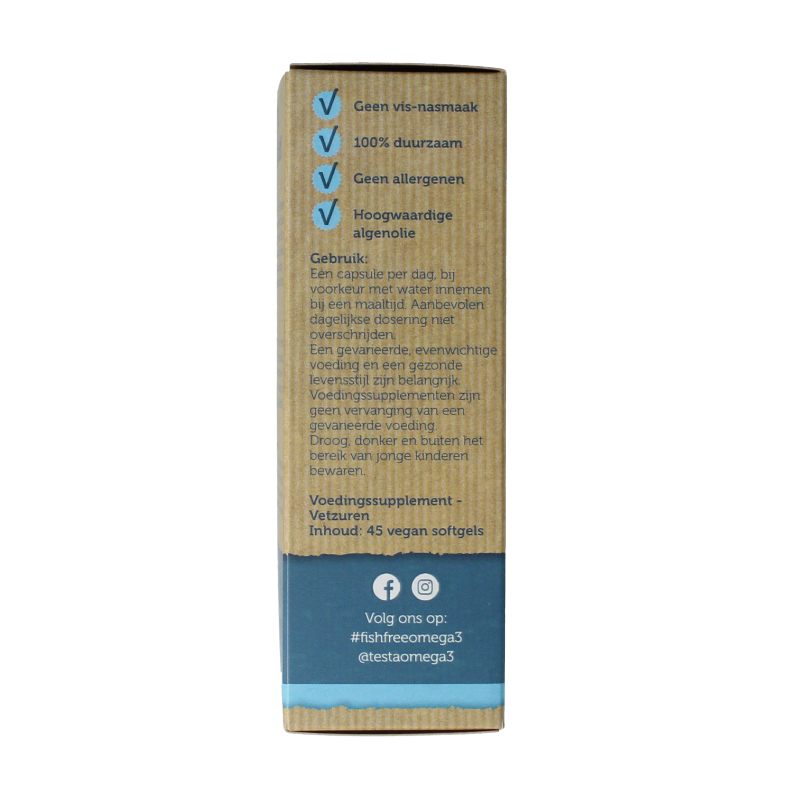 Testa Omega 3 algenolie 300mg DHA + 150mg EPA vegan 45 Softgels