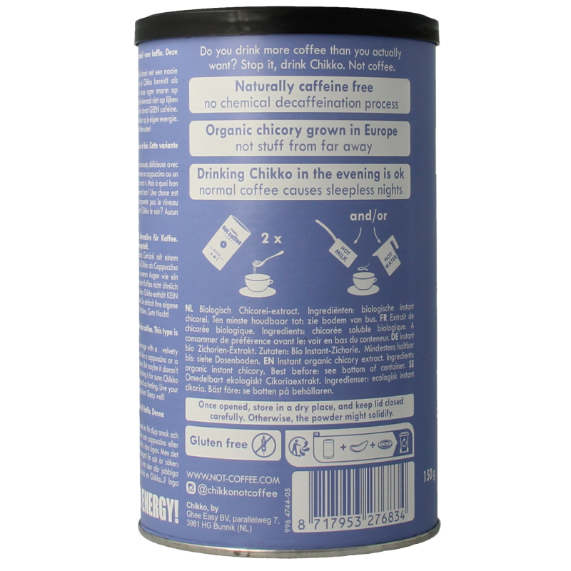 Chikko Not coffee cichorei geroosterd bio 150 Gram