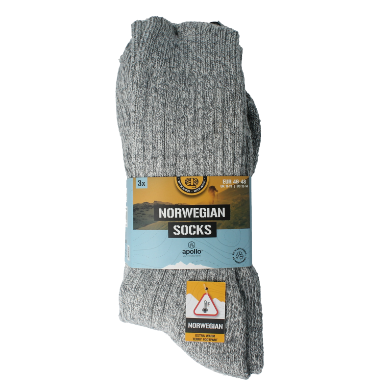 Apollo Noorse sokken 46-48 3 Paar