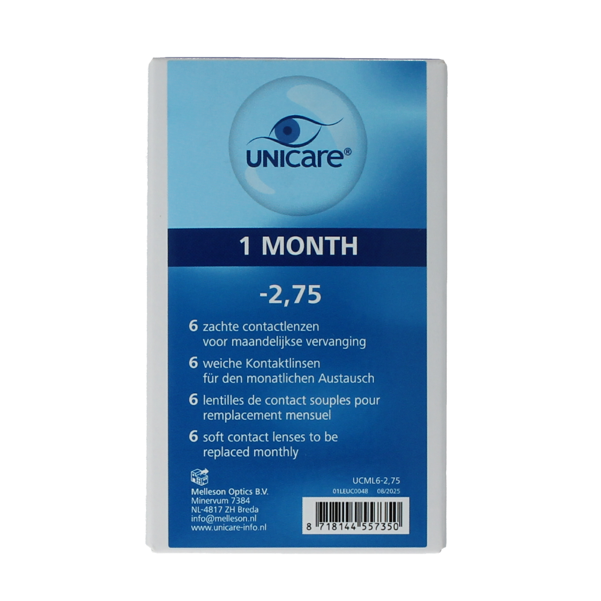 Unicare Maandlenzen -2.75 6.00 Stuks