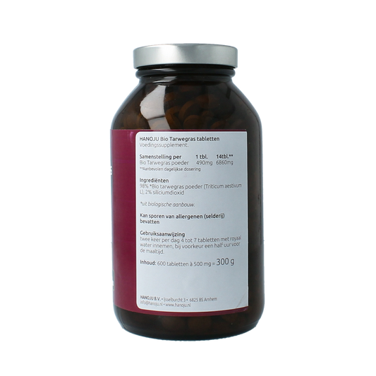 Hanoju Tarwegras glas flacon bio 600.00 Tabletten