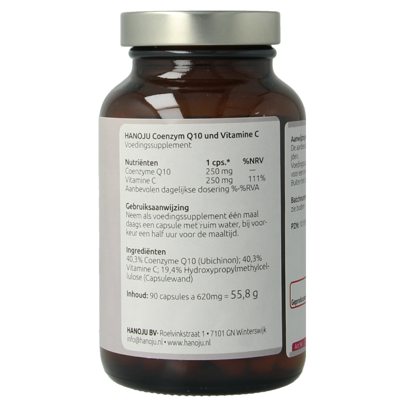Hanoju Co-enzym Q10 250mg vitamine C 250mg 90 Capsules