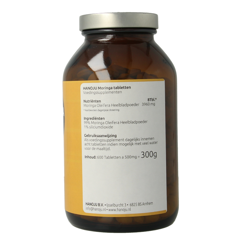 Hanoju Moringa oleifera heelblad 500mg 600 Tabletten