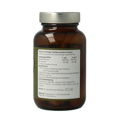 Hanoju Shiitake extract bio 60.00 Vegetarische capsules
