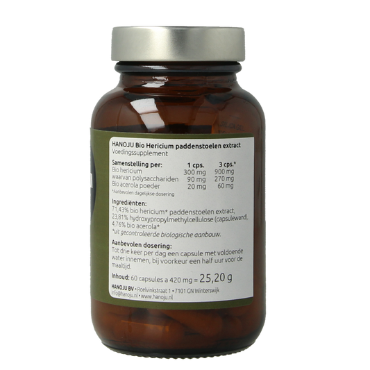 Hanoju Hericium extract bio 60.00 Vegetarische capsules