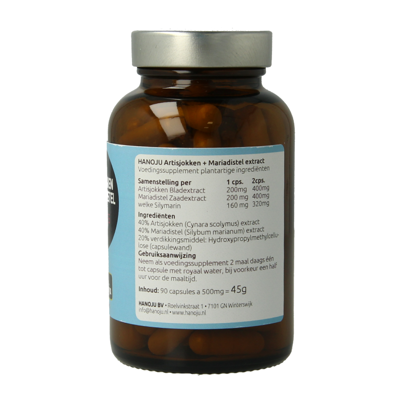 Hanoju Artisjok 200mg & mariadistel 200mg 90 Capsules