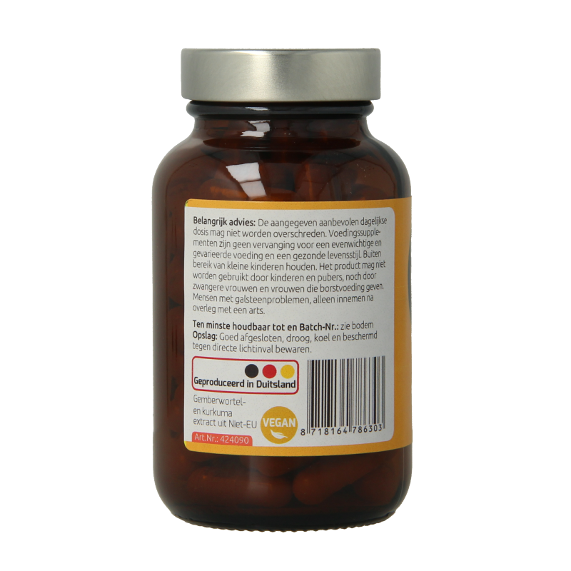 Hanoju Gember & kurkuma extract 90 Vegetarische capsules