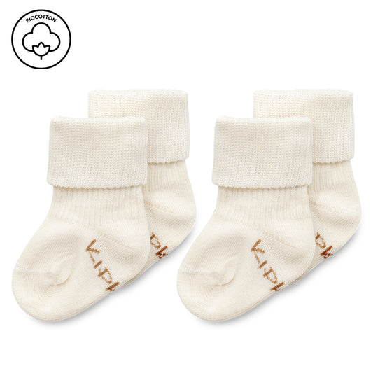 KipKep Blijf baby sokjes newborn/ prematuur offwhite/wit 1.00 Paar