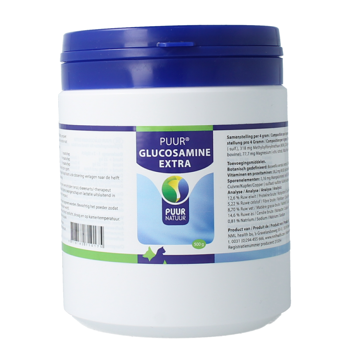 Puur Glucosamine extra hond kat 500.00 Gram