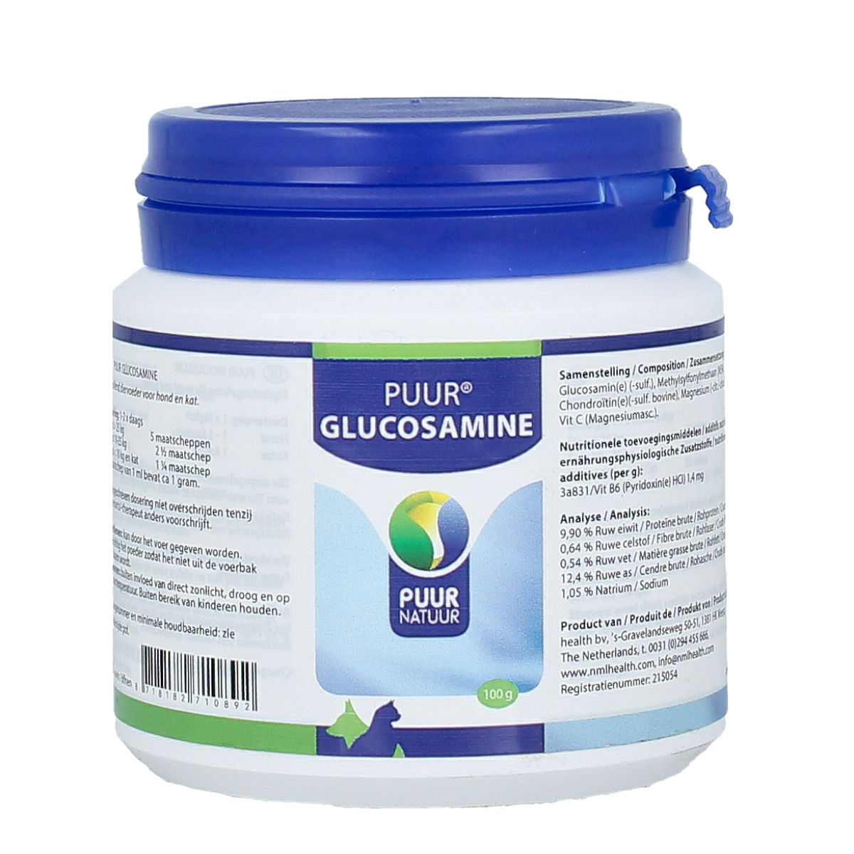 Puur Glucosamine hond & kat 100.00 Gram