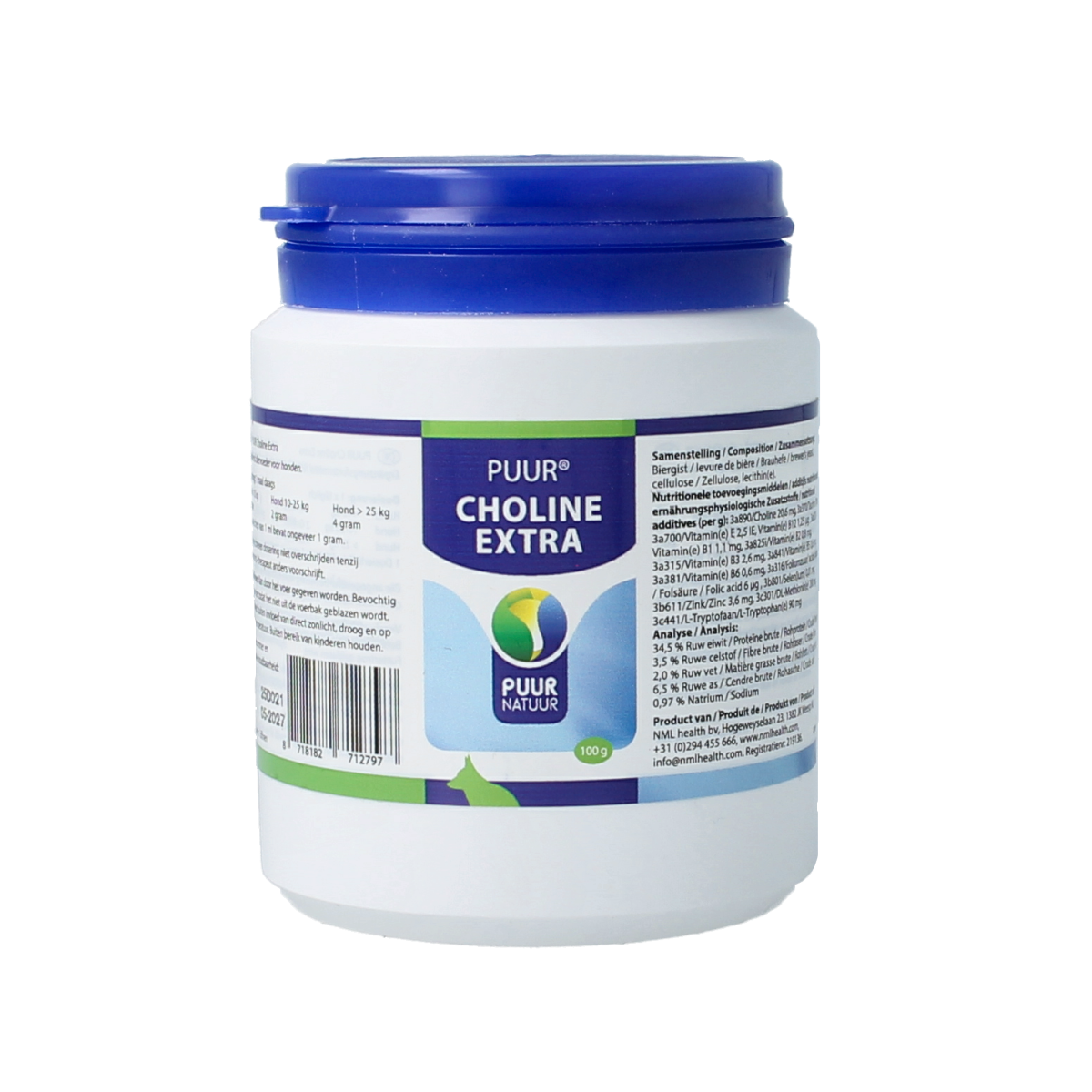 Puur Choline extra hond 100.00 Gram