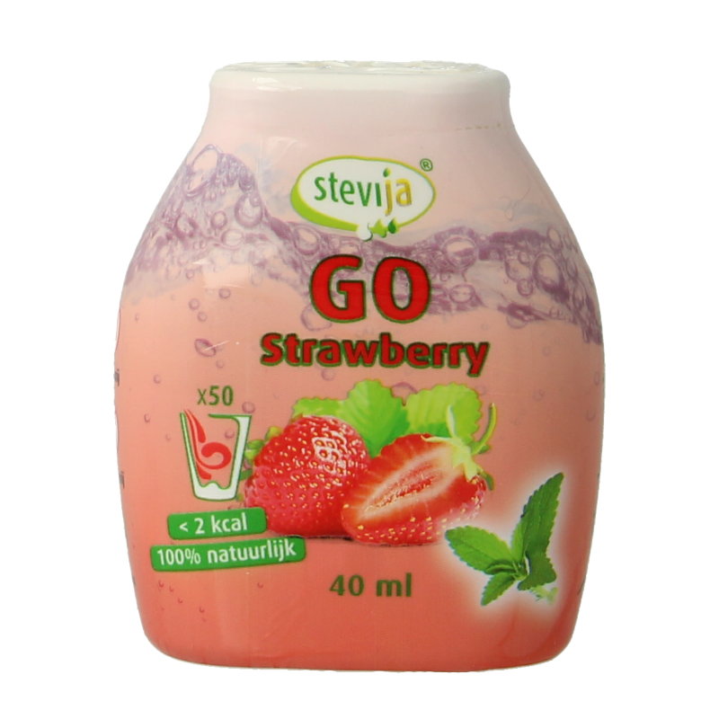 SteviJa Stevia limonadesiroop go strawberry 40 Milliliter