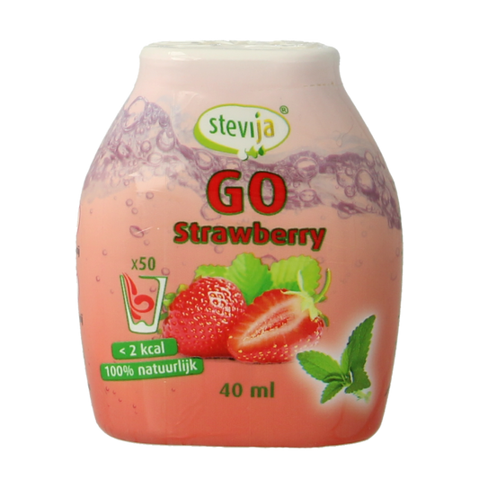 SteviJa Stevia limonadesiroop go strawberry 40 Milliliter