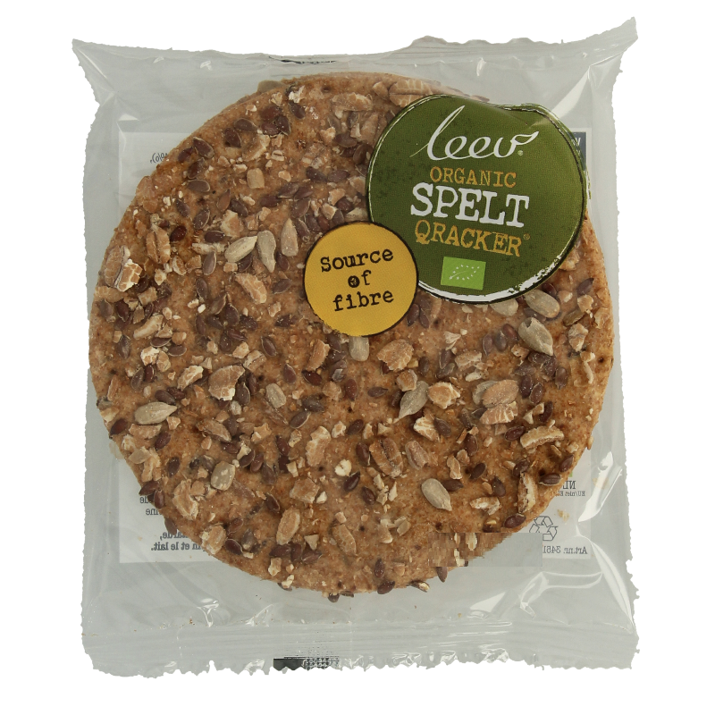Leev Spelt qrackers volkoren & lijnzaad bio 44 Gram