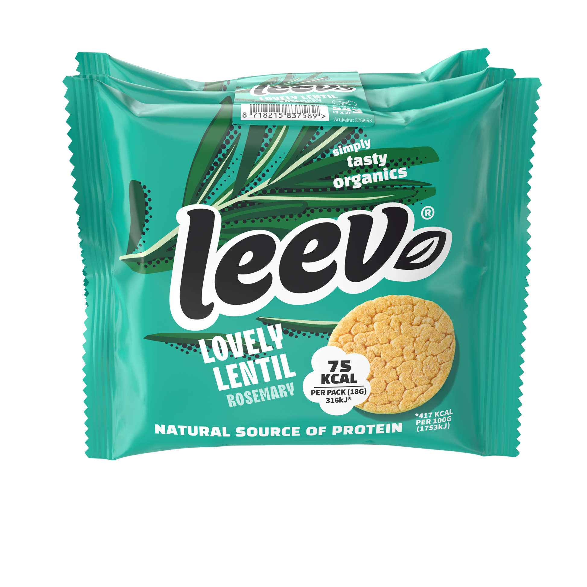 Leev Lovely lentil cakes rosemary bio 54.00 Gram