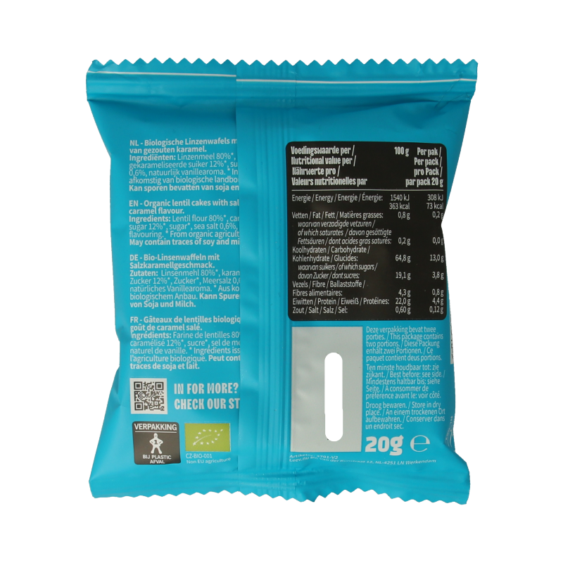 Leev Lovely lentil cakes caramel bio 20 Gram