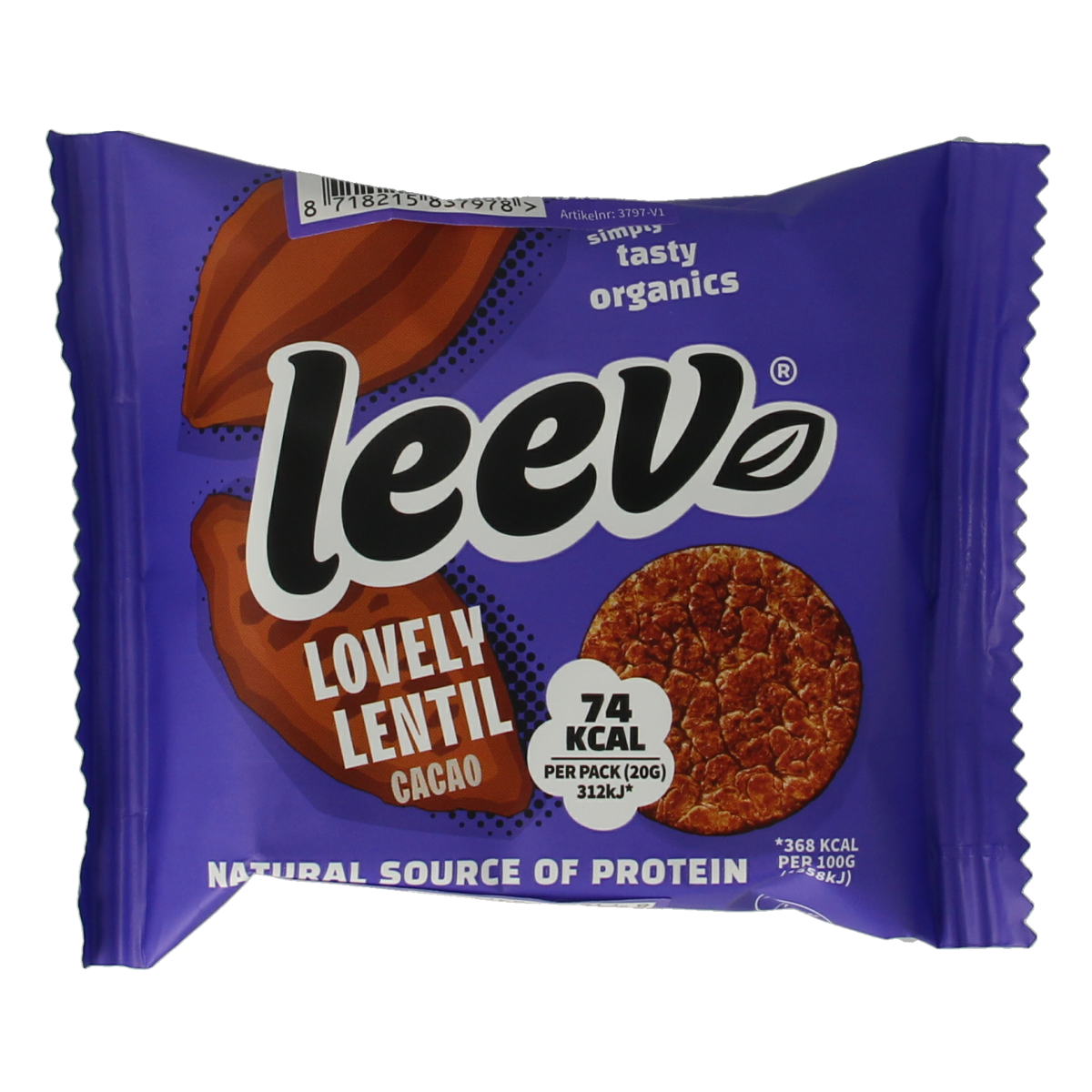 Leev Lovely lentil cakes cacao bio 60 Gram