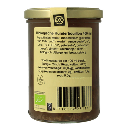 Kleinstesoepfabriek Runderbouillon bio 400.00 Milliliter