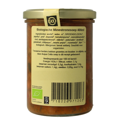 Kleinstesoepfabriek Acqua cotta Toscaanse minestronesoep bio 400.00 Milliliter