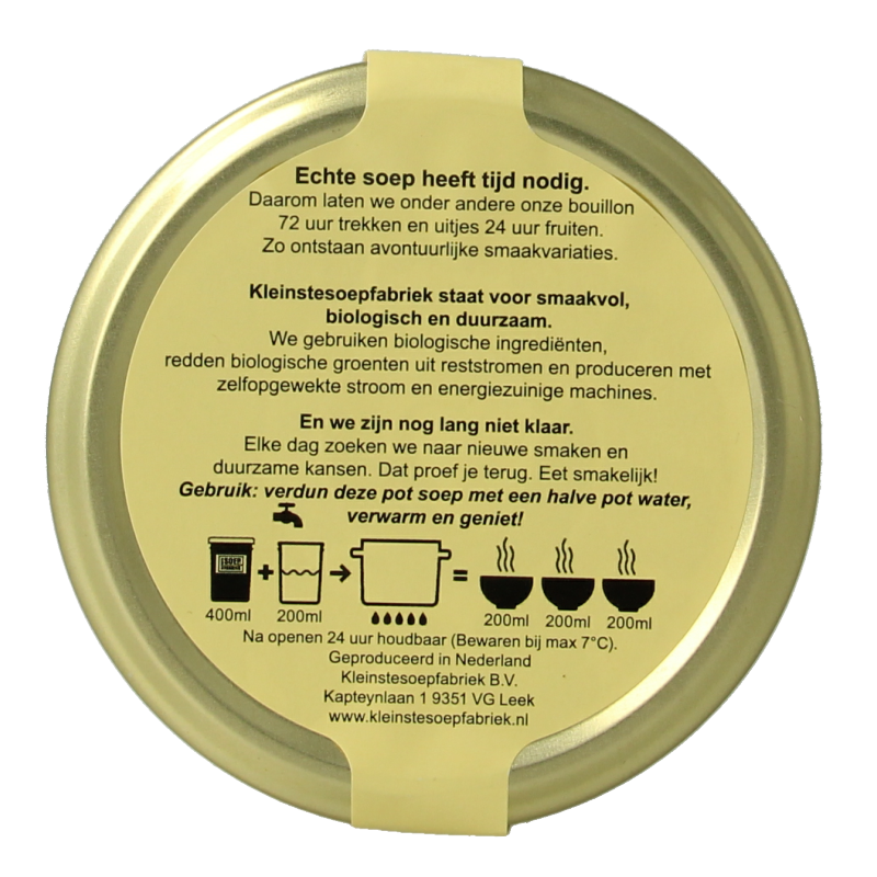 Kleinstesoepfabriek Franse uiensoep vegetarisch bio 400 Milliliter