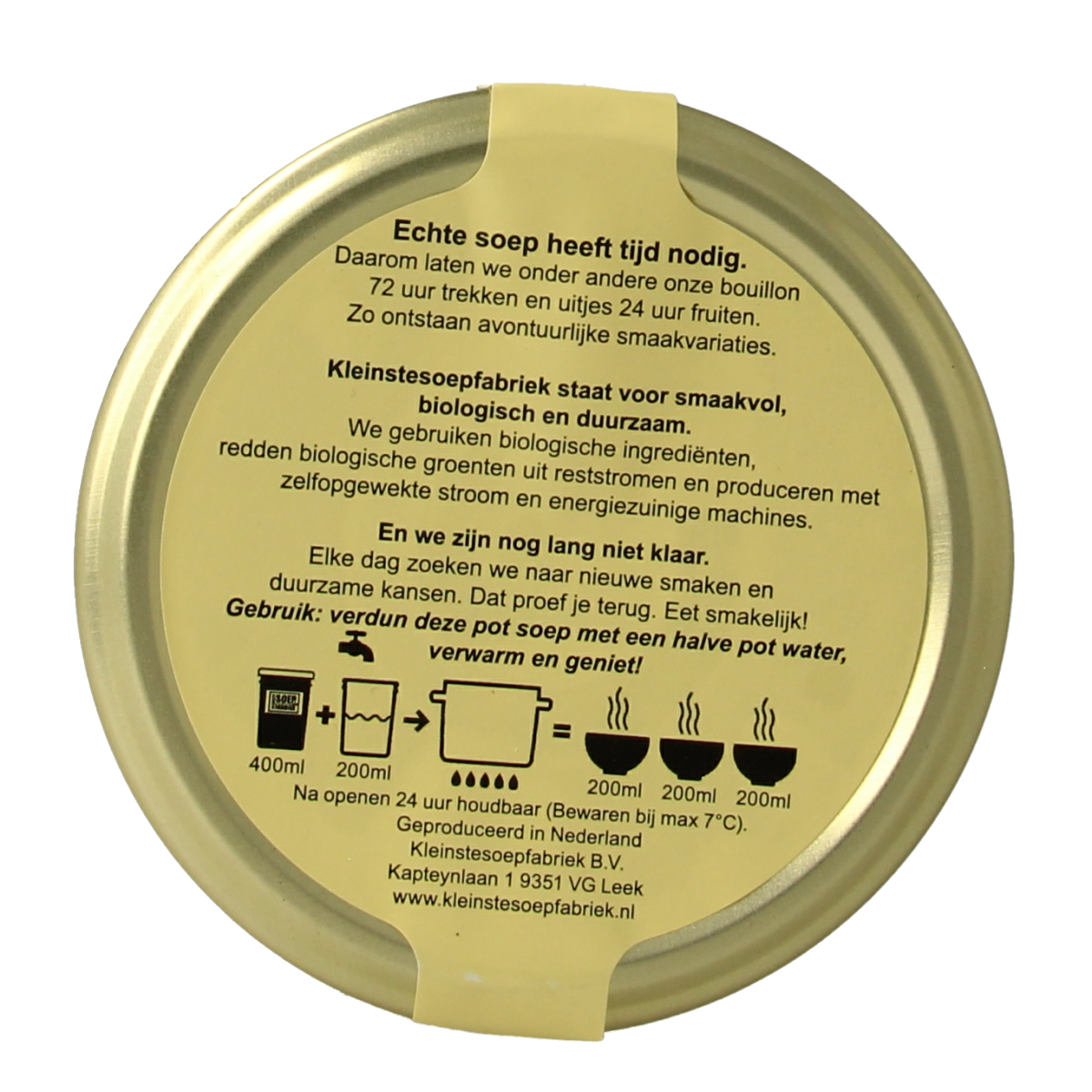 Kleinstesoepfabriek Linzensoep bio 400.00 Milliliter