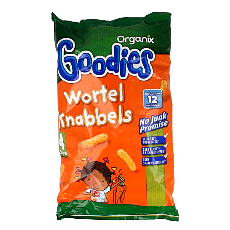 Organix Goodies Mais knabbels met wortel 10+M bio 60 Gram