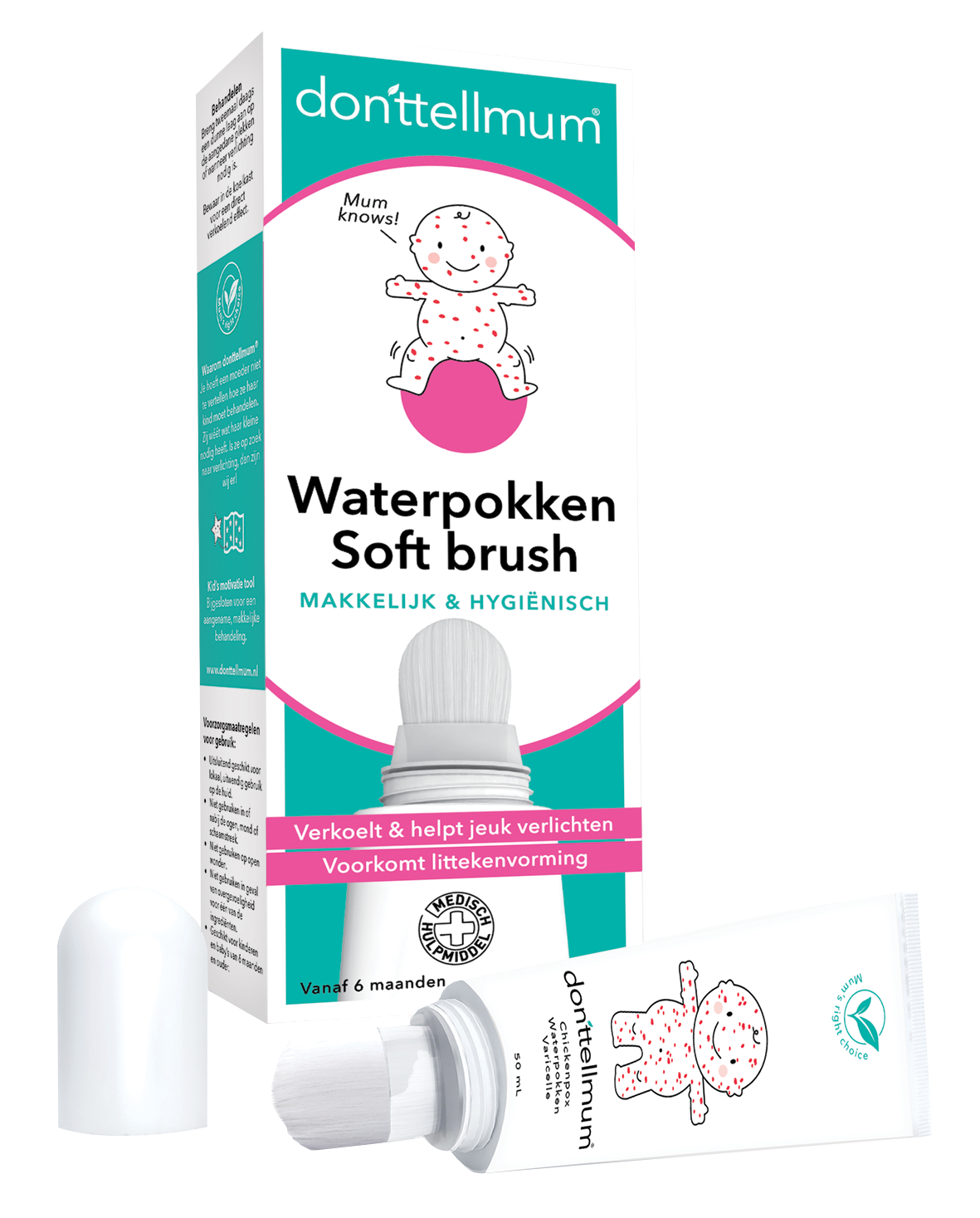 Donttellmum Waterpokken soft brush 50 Milliliter