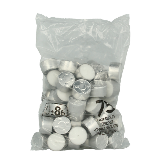 Bolsius Neutraal theelicht wit  8uur zak 75 Stuks