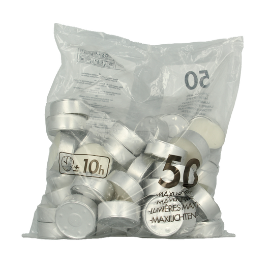 Bolsius Maxi licht neutraal 10uur zak 50 Stuks