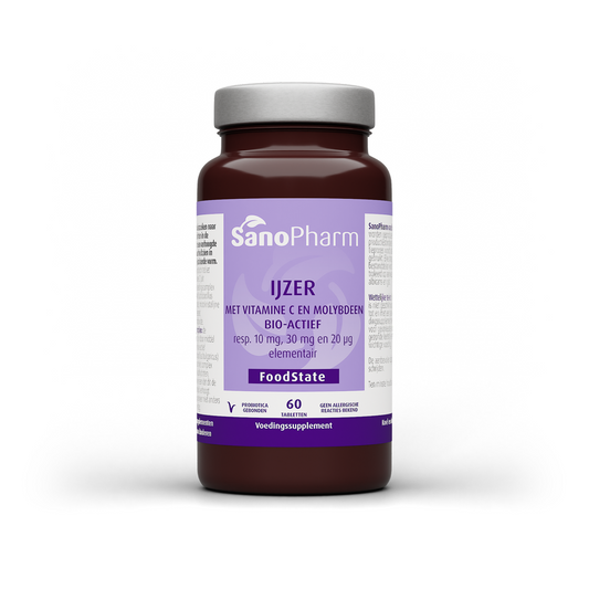 SanoPharm IJzer 10 mg & moly 20 mcg & C 30 mg 60 Tabletten