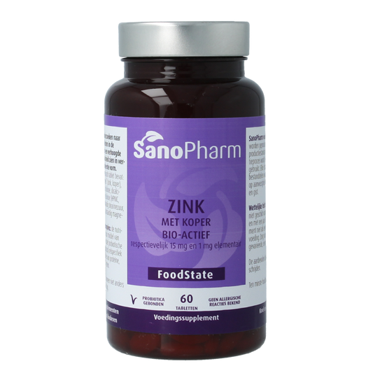 SanoPharm Zink 15mg & koper 1mg 60.00 Tabletten