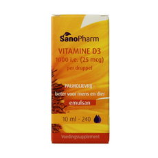 SanoPharm Vitamine D3 1000IE Emulsan 10.00 Milliliter