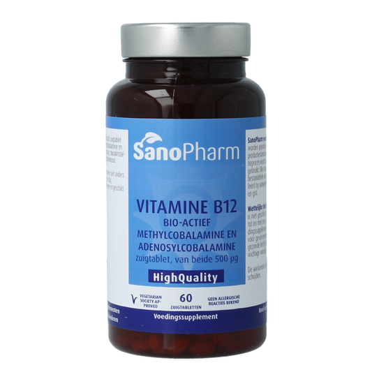 SanoPharm Vitamine B12 methyl adenosylcobalamine 500mcg 60.00 Zuigtabletten