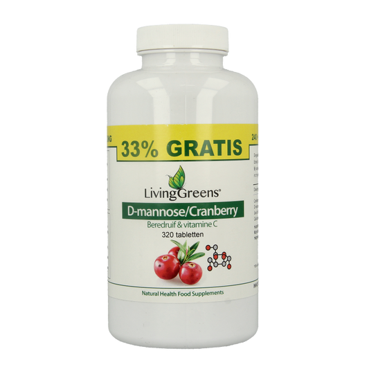 Livinggreens Cranberry D-Mannose voordeelverpakking 320 Tabletten