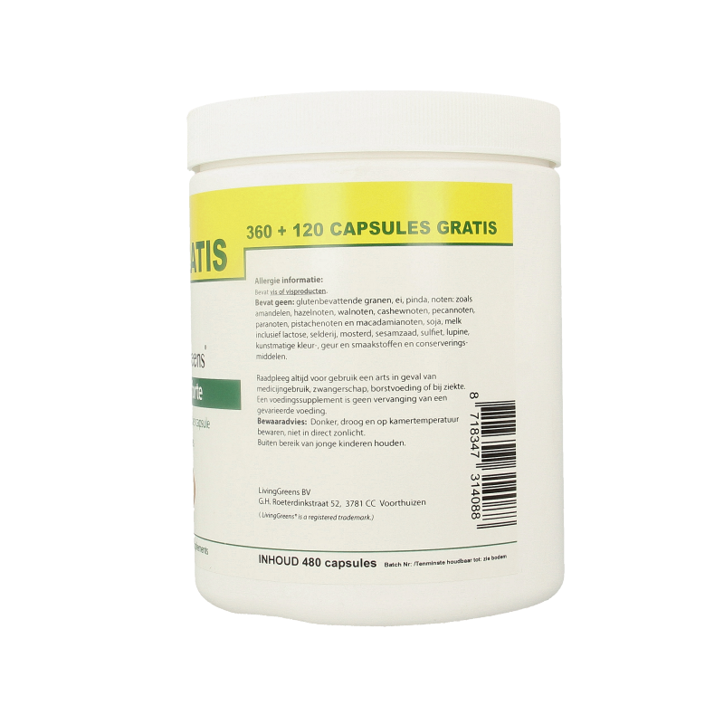 Livinggreens Omega 3 forte voordeelverpakking 480 Capsules